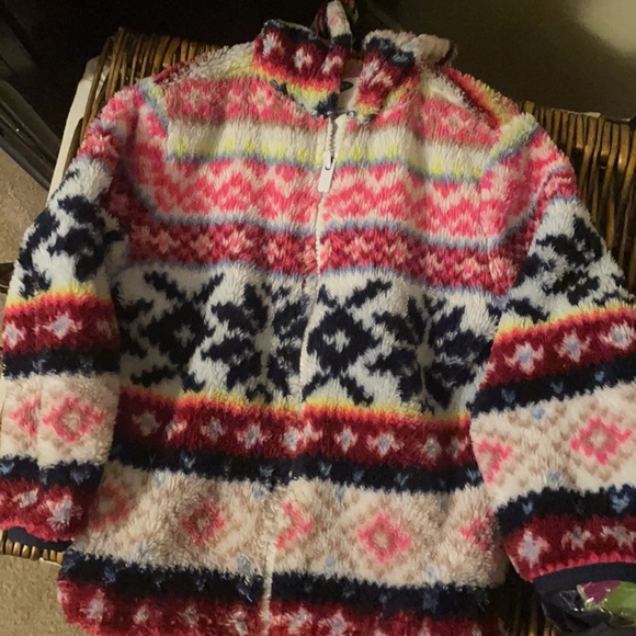 3T Old Navy Sherpa Critter Jacket. Design: Multi Fair-Isle - Picture 2 of 4